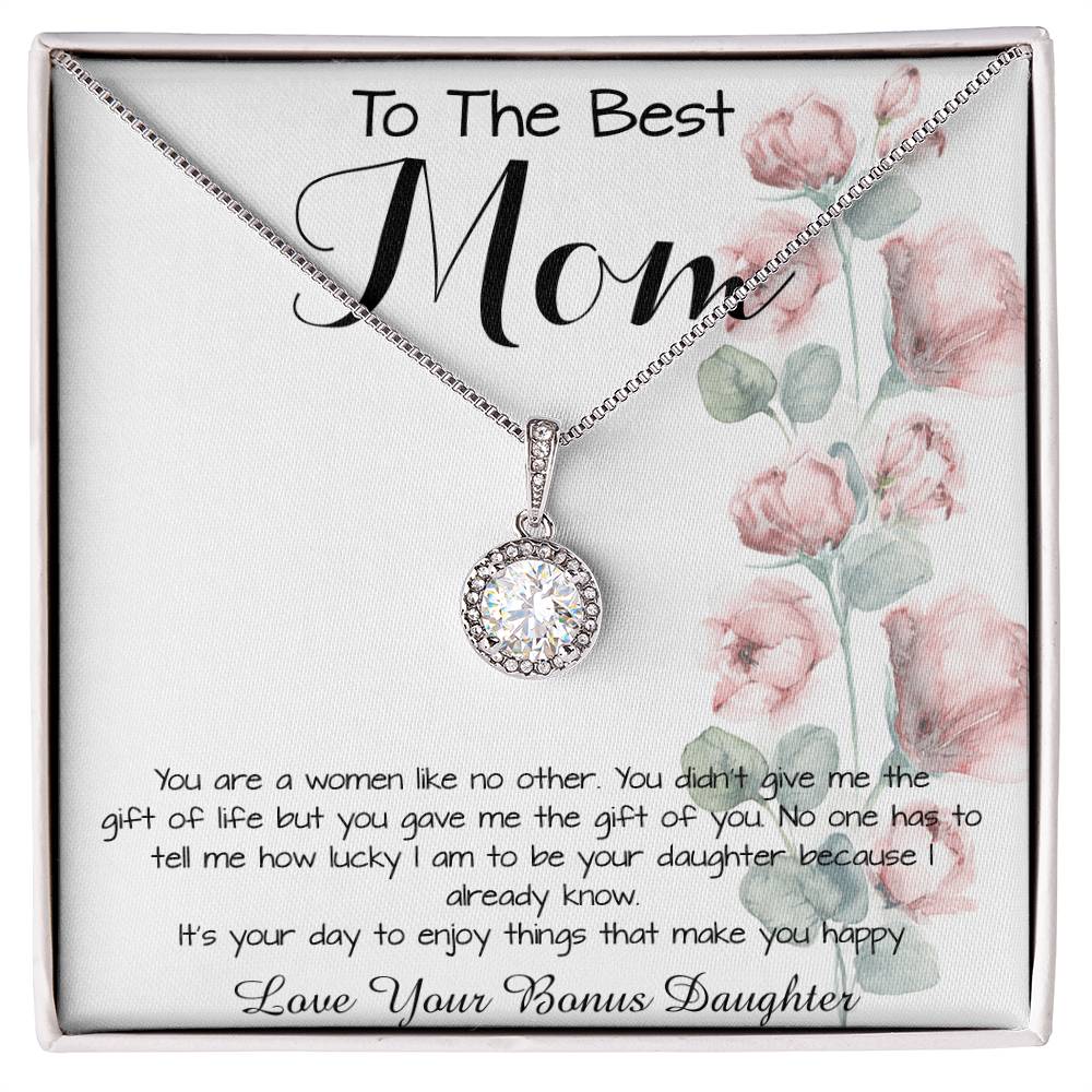 To Mom - From Bonus Daughter - Woman Like No Other Mother's Day Necklace Mother's Day Eternal Hope Necklace