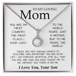 To My Loving Mom Necklace You're The World Necklace Gift For Mom From Son Mother's Day Eternal Hope Necklace
