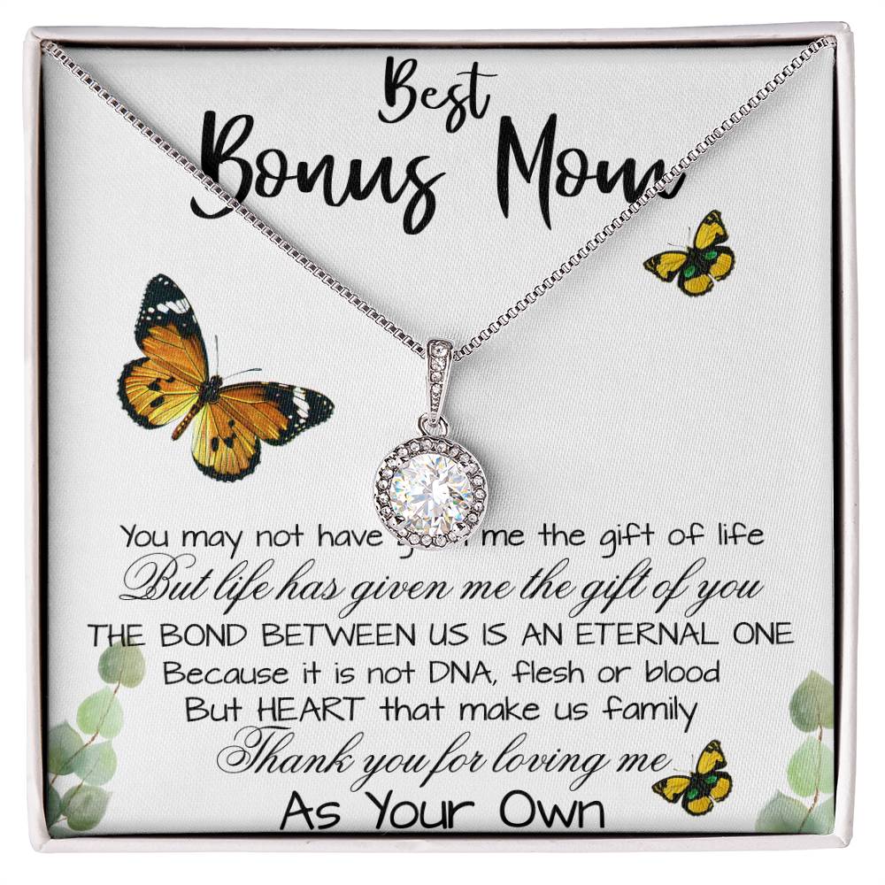 Stepmom Necklace, To My Bonus Mom Gift Neckalce, Thank For You Loving Me As Your Own Mother's Day Eternal Hope Necklace