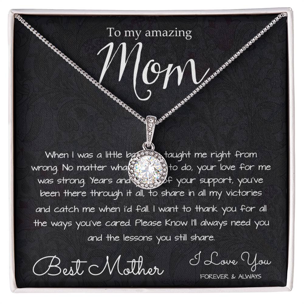 To My Mom Necklace, To My Beautiful Mom Necklace, Mother's Day Gift For Mom From Son, Thank You Mom Mother's Day Eternal Hope Necklace