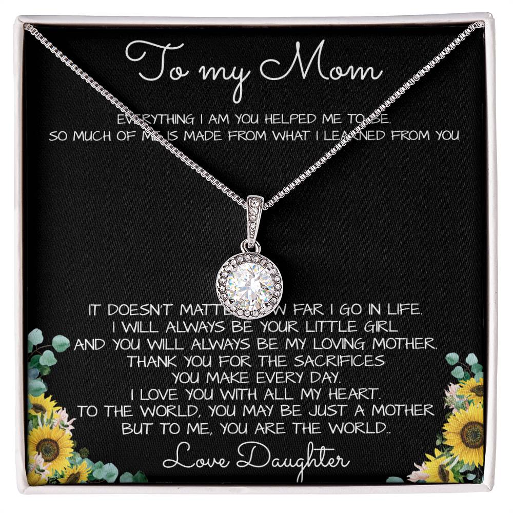 To My Mom Necklace You Are The World Mother Gift Necklace Mother's Day Eternal Hope Necklace