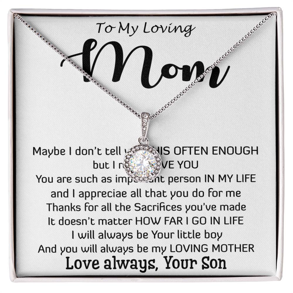 To My Loving Mom - Important Person In My Life Mother's Day Gift From Son Necklace Mother's Day Eternal Hope Necklace