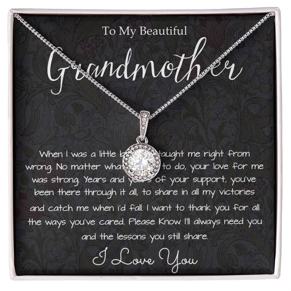 Grandmother Necklace, To My Beautiful Grandmother Necklace, Mother's Day Gift For Grandma Grandmother, Thank You Mother's Day Eternal Hope Necklace