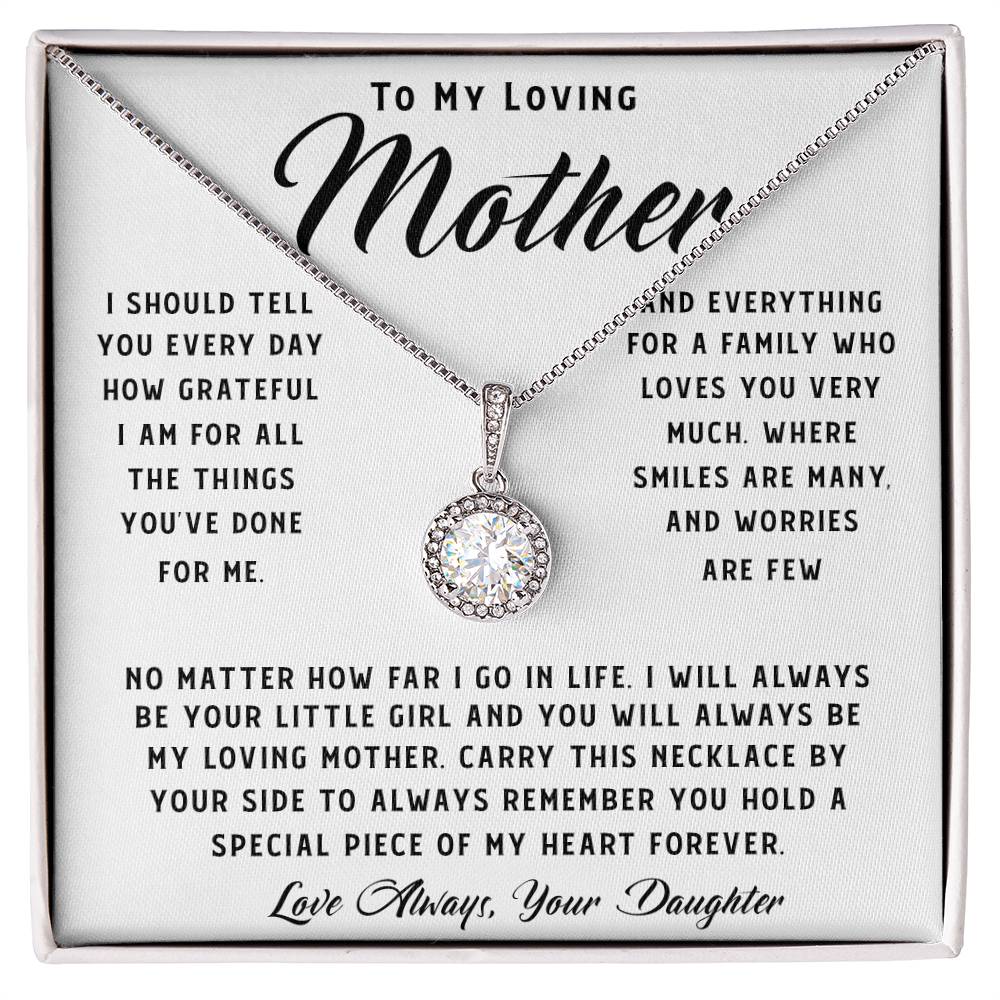 To My Loving Mother Necklace Where Are Smiles Are Many And Worries Are Few Gift For Her Mother's Day Necklace Mother's Day Eternal Hope Necklace