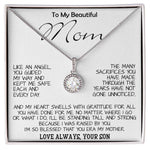 To My Beautiful Mom - I'm So Blessed That You Are My Mother - Love Your Son, Mother's Day Necklace Mother's Day Eternal Hope Necklace