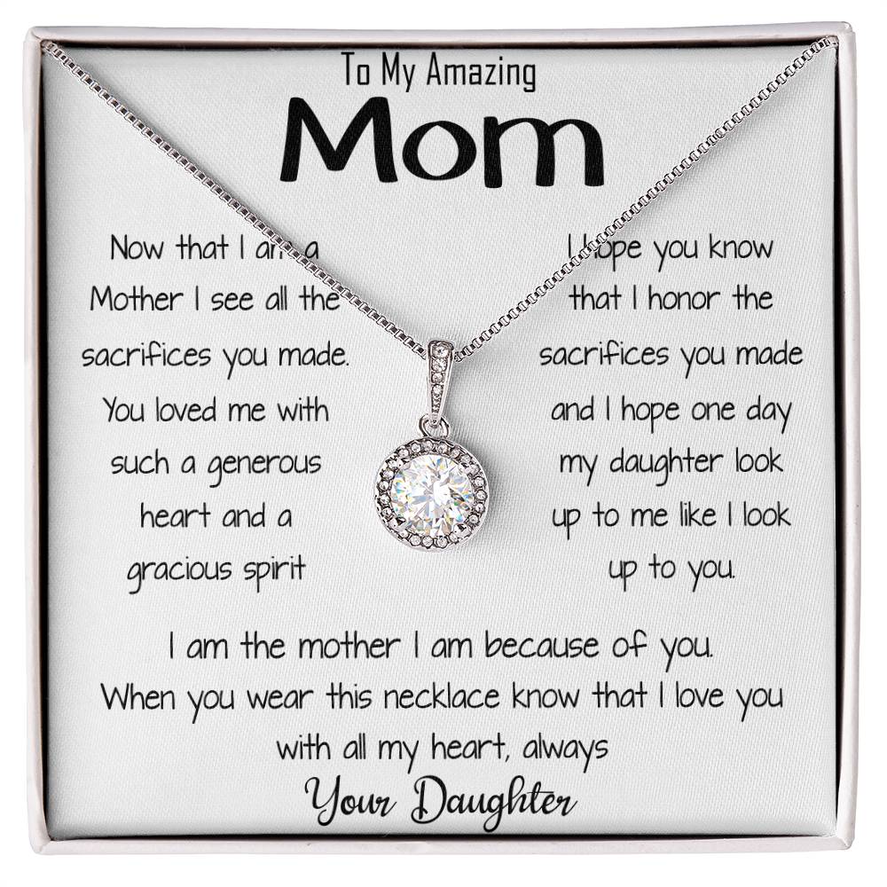 Mom Necklace - Perfect gift for Mom - Gorgeous Necklace with Message Card Mother's Day Eternal Hope Necklace