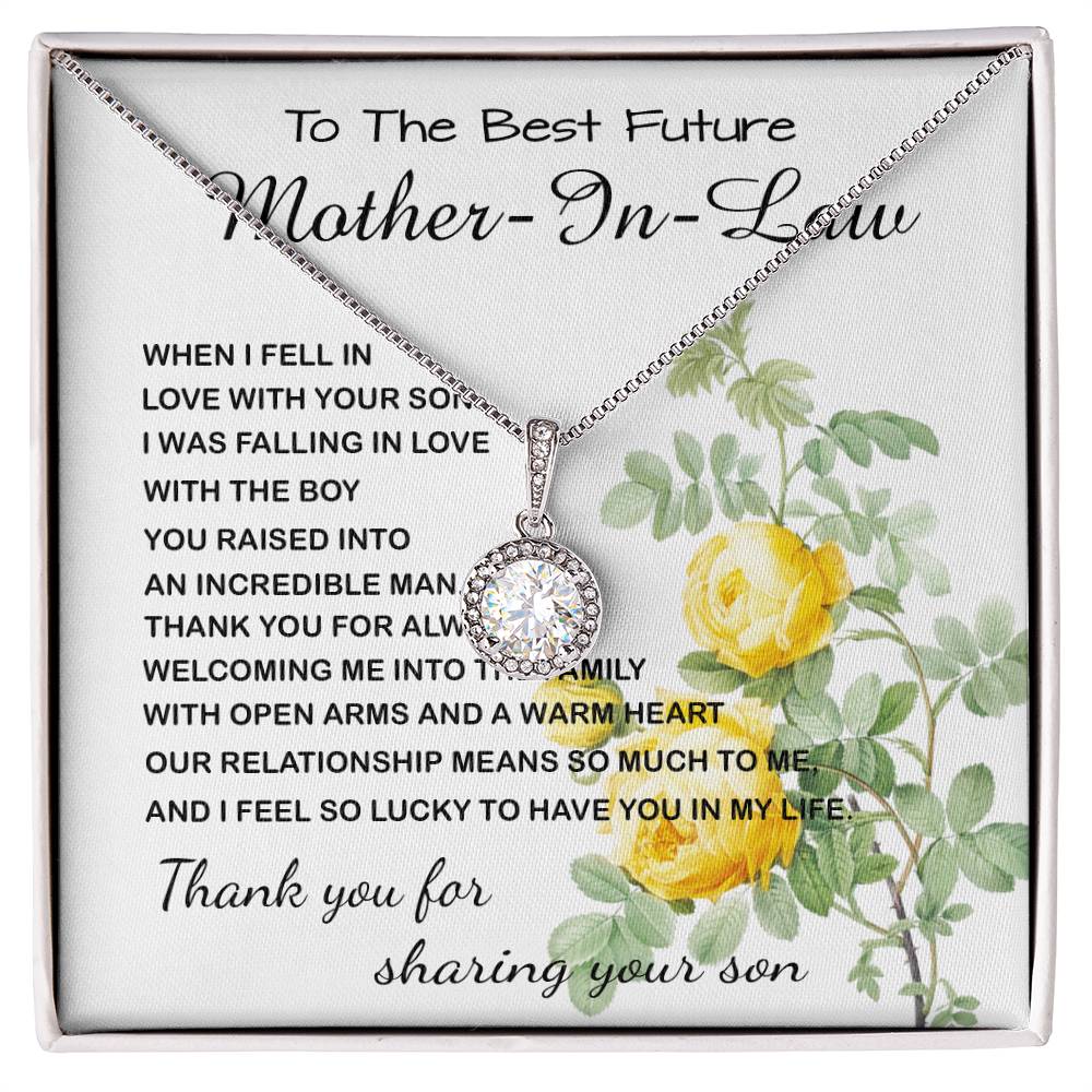 Mother-In-Law Necklace, Thank You To Mother-In-Law Necklace Gift Mother's Day Eternal Hope Necklace