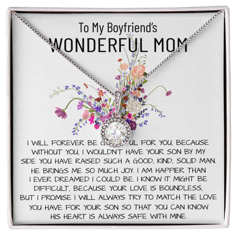 Mom Necklace, Mother-In-Law Necklace, To My Boyfriend's Mom Gift Necklace Mother's Day Eternal Hope Necklace