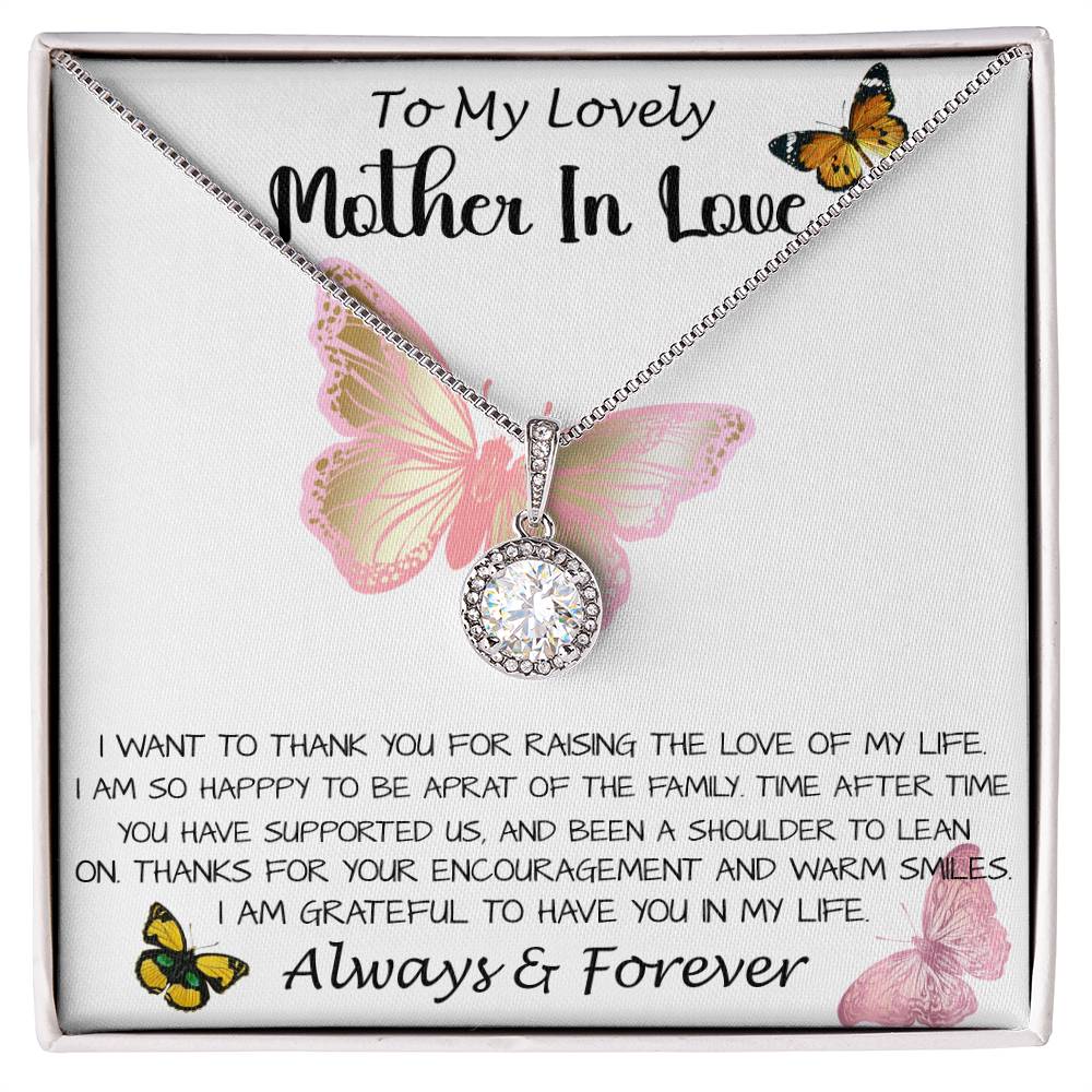 Mom Necklace Gift - To My Lovely Mother In Love - Always & Forever, Mom Necklace Mother's Day Eternal Hope Necklace