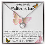 Mom Necklace Gift - To My Lovely Mother In Love - Always & Forever, Mom Necklace Mother's Day Eternal Hope Necklace