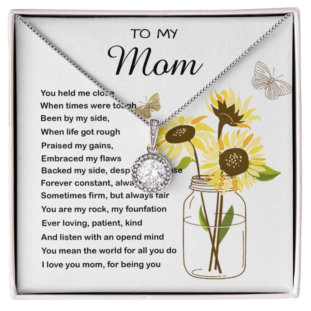 Mom Necklace Gift - To My Mom - You Mean The World For All You Do Mother's Day Necklace Mother's Day Eternal Hope Necklace