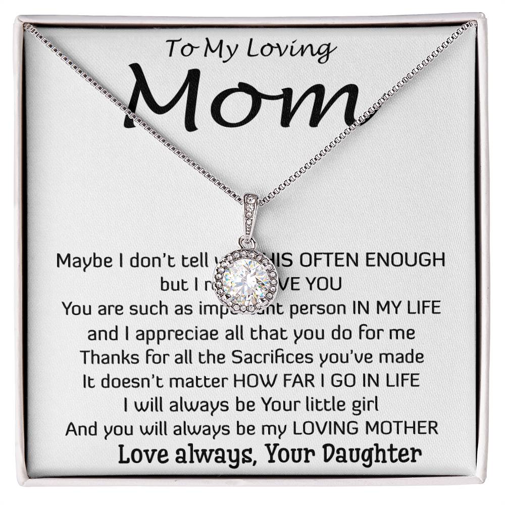 To My Loving Mom - Important Person In My Life Mother's Day Gift From Daughter Necklace Mother's Day Eternal Hope Necklace