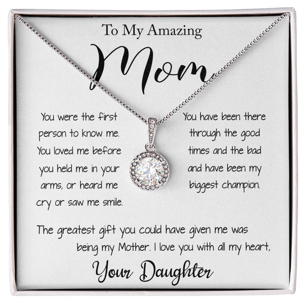 Mom Necklace - Gorgeous Necklace and Message Card for your Mom from Daughter Mother's Day Eternal Hope Necklace