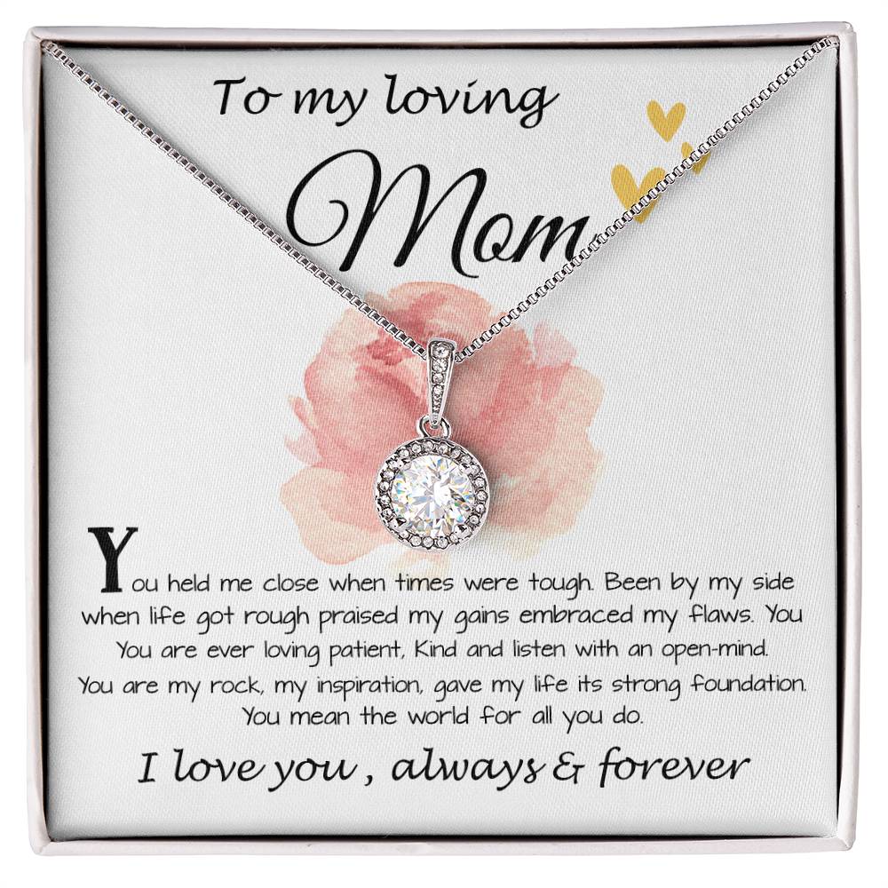 Mom Necklace Gift, To My Loving Mom Necklace, You Held Me When Times were Tough, You are My Rock Mother's Day Eternal Hope Necklace