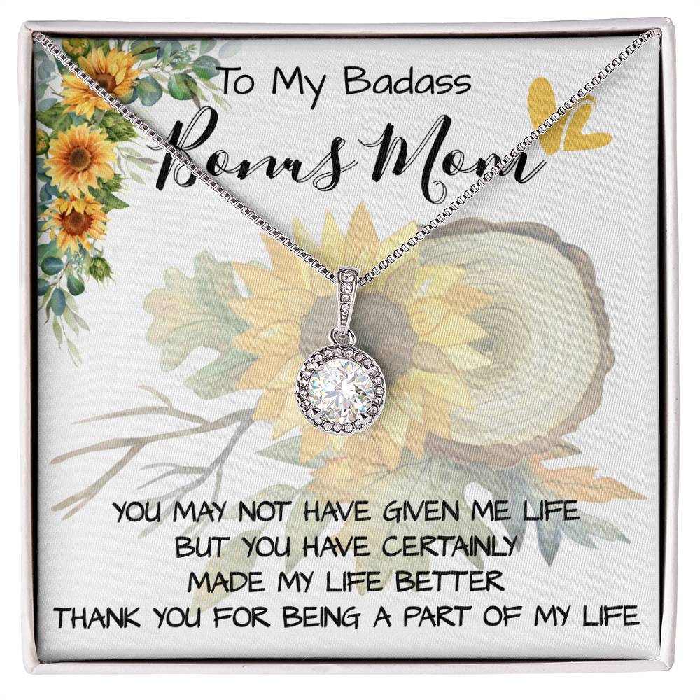 Stepmom Necklace, To My Badass Bonus Mom Gift Neckalce, Gift For Stepmom, Stepmother, Second Mom Necklace Mother's Day Eternal Hope Necklace