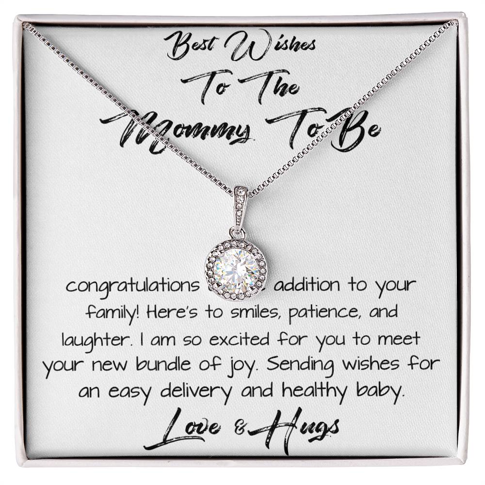 Daughter Necklace - Best Wishes To The Mommy To Be - Love & Hugs Mother's Day Eternal Hope Necklace