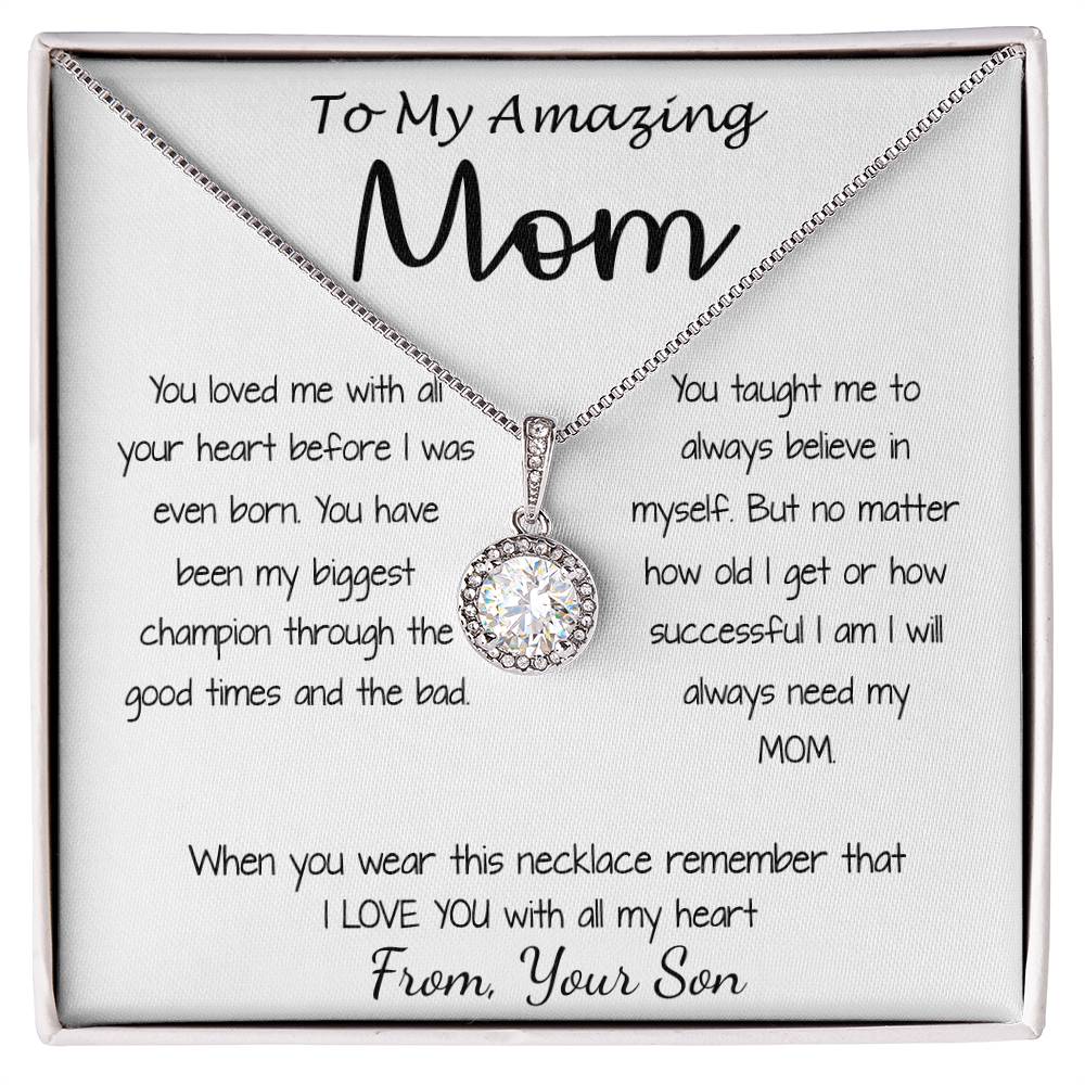 Mom Necklace - Gift For Mom From Son - You Have Been My Biggest Champion Mother's Day Gift Mother's Day Eternal Hope Necklace