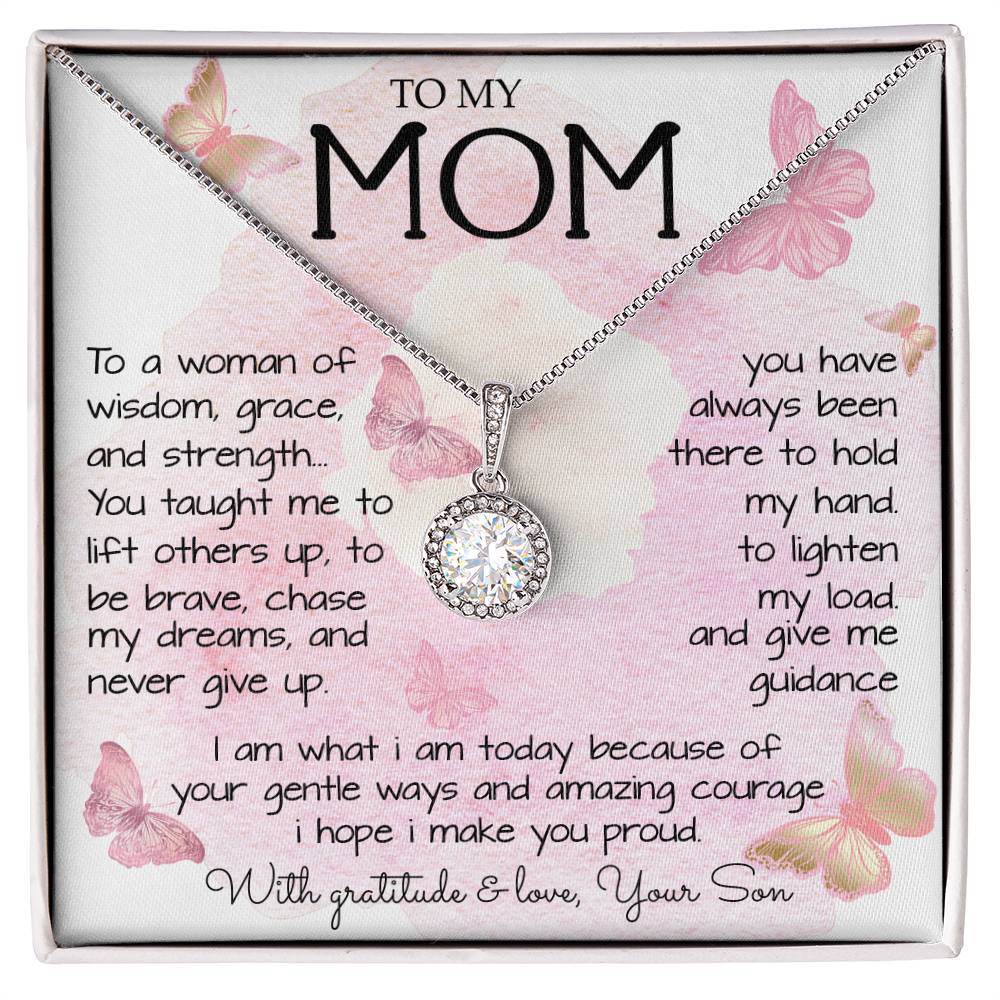 To My Mom Necklace To A Woman Of Wisdom Mother's Day Gift For Mom From Son Mother's Day Eternal Hope Necklace