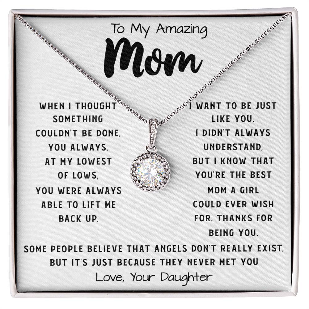 To My Amazing Mom Necklace From Son Little Boy You Taught Me Right Mom Birthday Gift For Her Mother's Day Necklace Mother's Day Eternal Hope Necklace