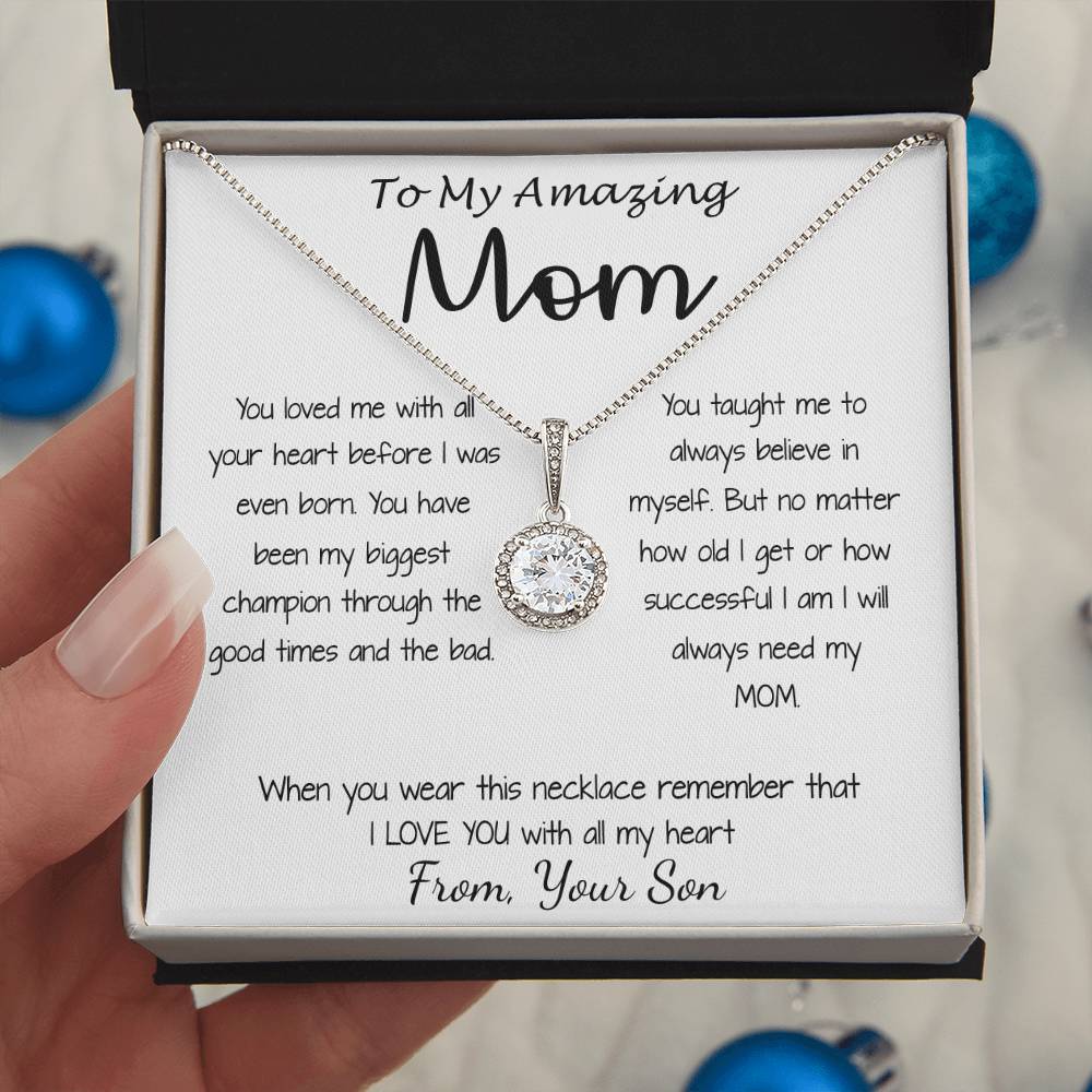 Mom Necklace - Gift For Mom From Son - You Have Been My Biggest Champion Mother's Day Gift Mother's Day Eternal Hope Necklace