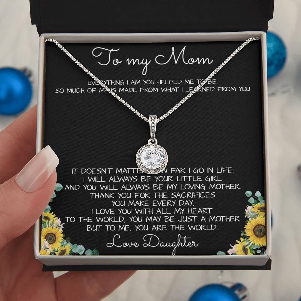 To My Mom Necklace You Are The World Mother Gift Necklace Mother's Day Eternal Hope Necklace