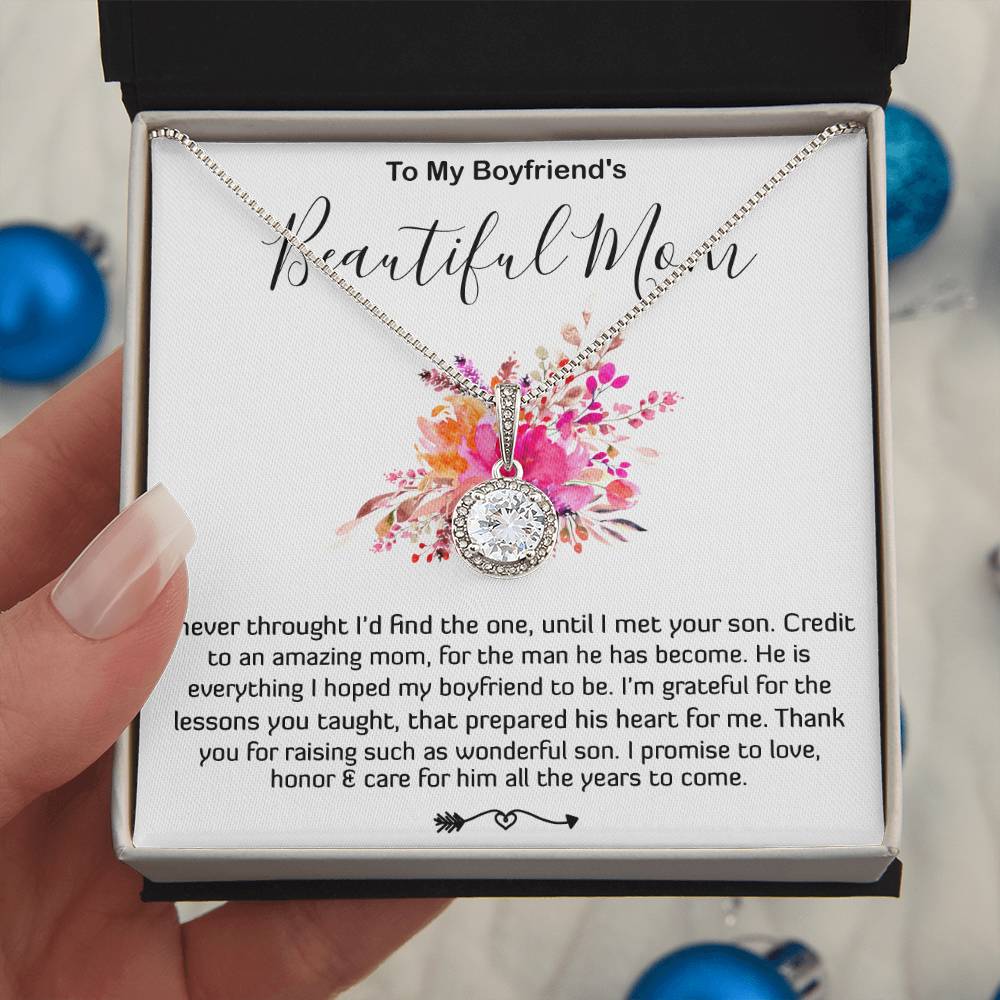 Mother-In-Law Necklace, Necklace Gift For Boyfriend's Mom, To My Boyfriend's Mom Gift, Future Mother-In-Law Mother's Day Eternal Hope Necklace