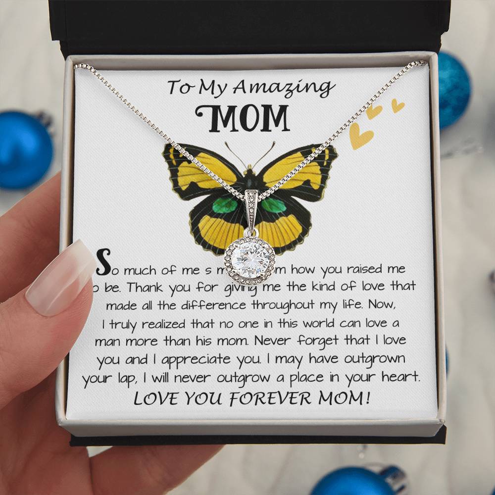 Mom Necklace Gift - To My Amazing Mom - From Son - Beautiful Gift Set Mom Necklace Mother's Day Eternal Hope Necklace