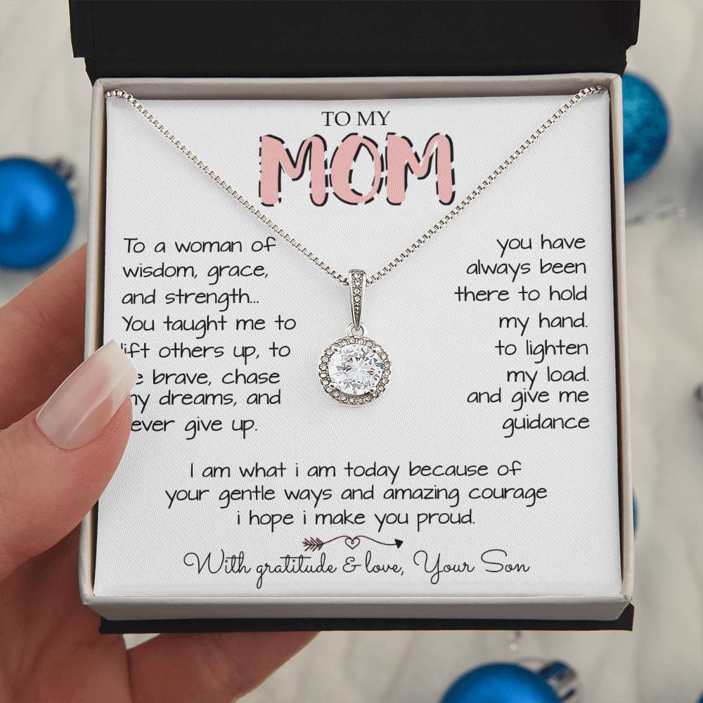 To My Mom Necklace To A Woman Of Wisdom Gift For Mom From Son Mother's Day Eternal Hope Necklace
