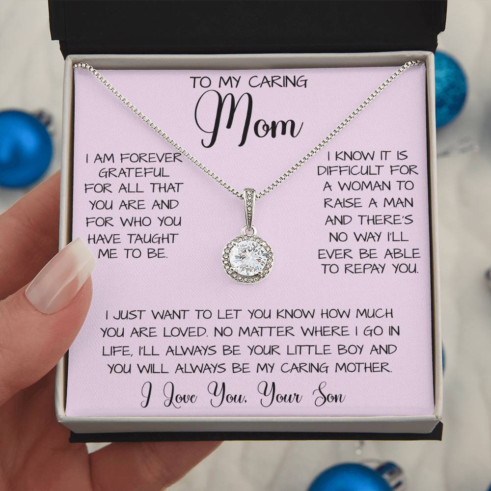 Gift For Caring Mom From Son, To My Mom Necklace Gift For Mother's Day Mother's Day Eternal Hope Necklace