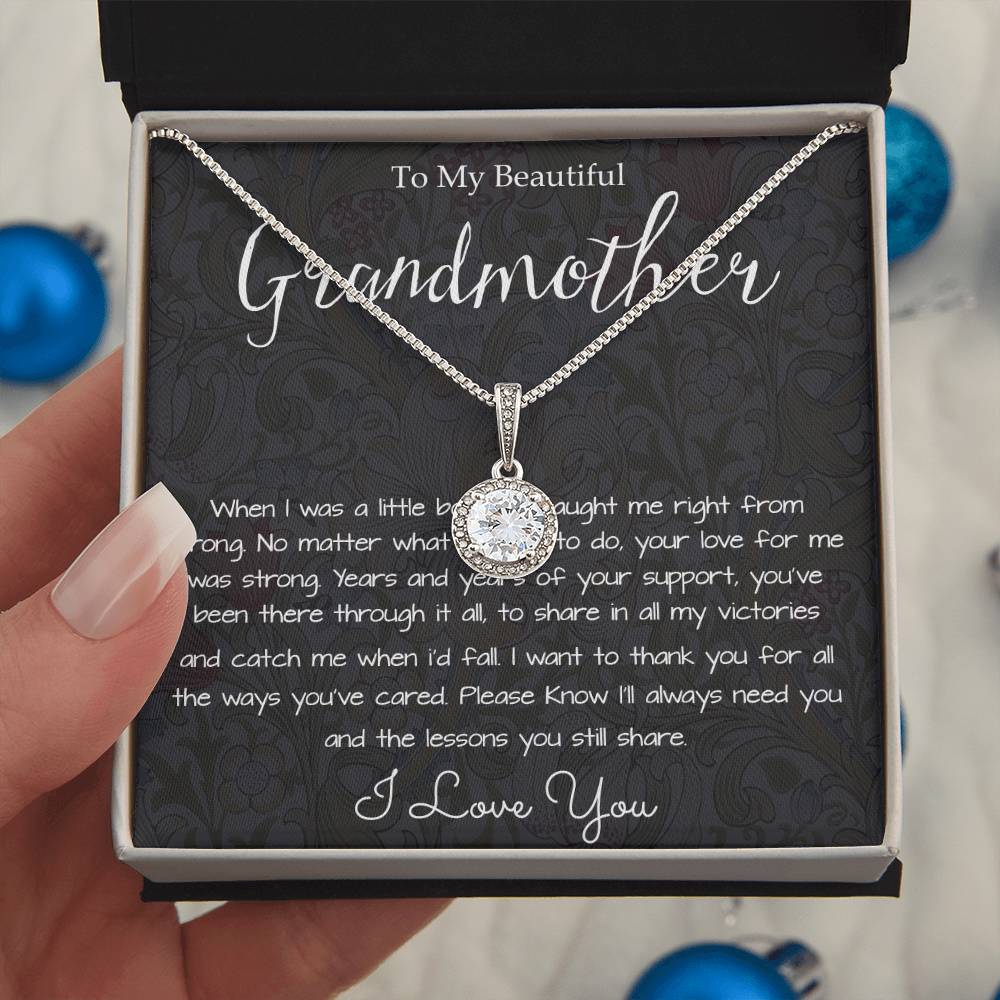 Grandmother Necklace, To My Beautiful Grandmother Necklace, Mother's Day Gift For Grandma Grandmother, Thank You Mother's Day Eternal Hope Necklace