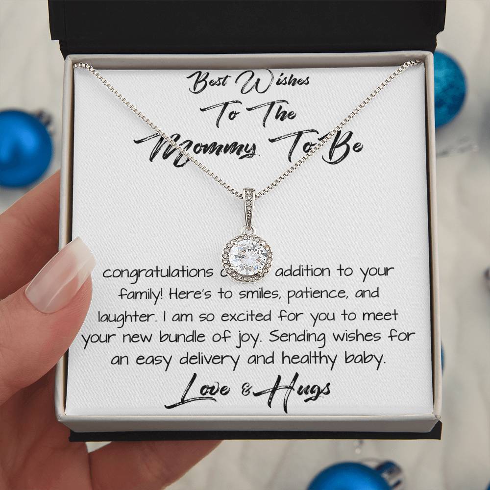 Daughter Necklace - Best Wishes To The Mommy To Be - Love & Hugs Mother's Day Eternal Hope Necklace