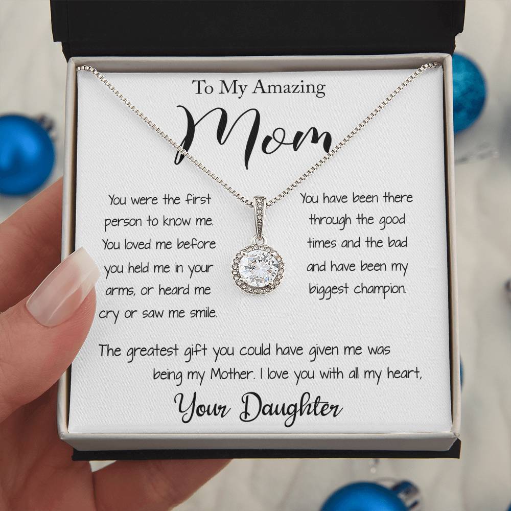 Mom Necklace - Gorgeous Necklace and Message Card for your Mom from Daughter Mother's Day Eternal Hope Necklace