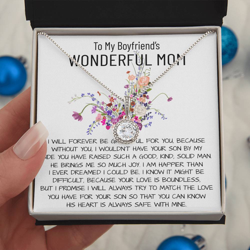 Mom Necklace, Mother-In-Law Necklace, To My Boyfriend's Mom Gift Necklace Mother's Day Eternal Hope Necklace