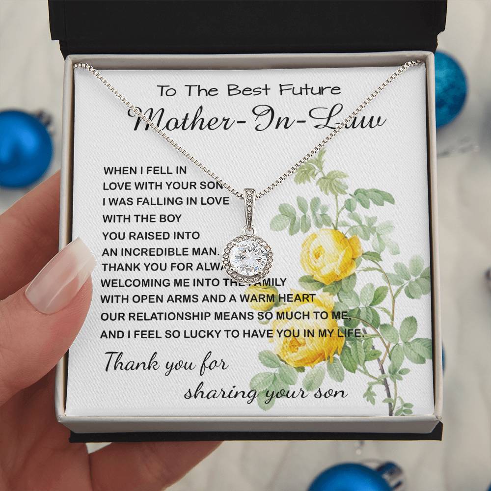 Mother-In-Law Necklace, Thank You To Mother-In-Law Necklace Gift Mother's Day Eternal Hope Necklace