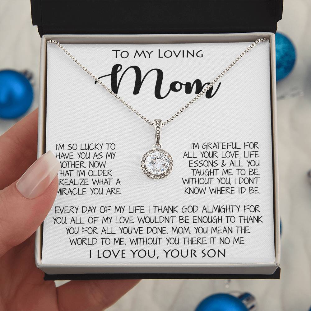 To My Loving Mom Gift for Mother Necklace Sentimental Mothers Day Thoughtful Present From Son Mother's Day Eternal Hope Necklace