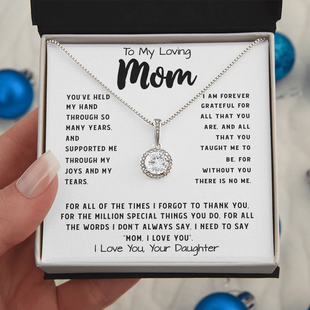 To My Loving Mom Necklace Gift I Need To Say Mom I Love You Gift For Her Mother's Day Necklace Mother's Day Eternal Hope Necklace