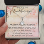 To My Boyfriend's Beautiful Mom Necklace - The Boy You Raised Into An Incredible Man - Necklace Gift Fot Boyfriend's Mom, Mother's Day Necklace Mother's Day Eternal Hope Necklace