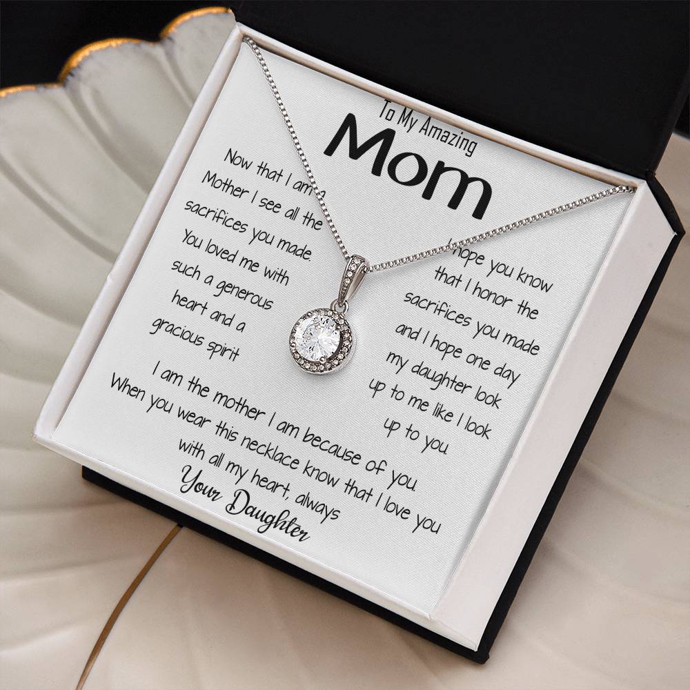 Mom Necklace - Perfect gift for Mom - Gorgeous Necklace with Message Card Mother's Day Eternal Hope Necklace