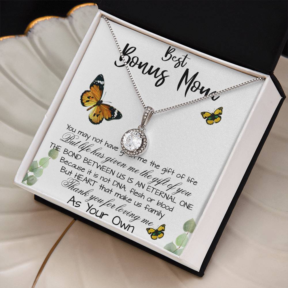 Stepmom Necklace, To My Bonus Mom Gift Neckalce, Thank For You Loving Me As Your Own Mother's Day Eternal Hope Necklace