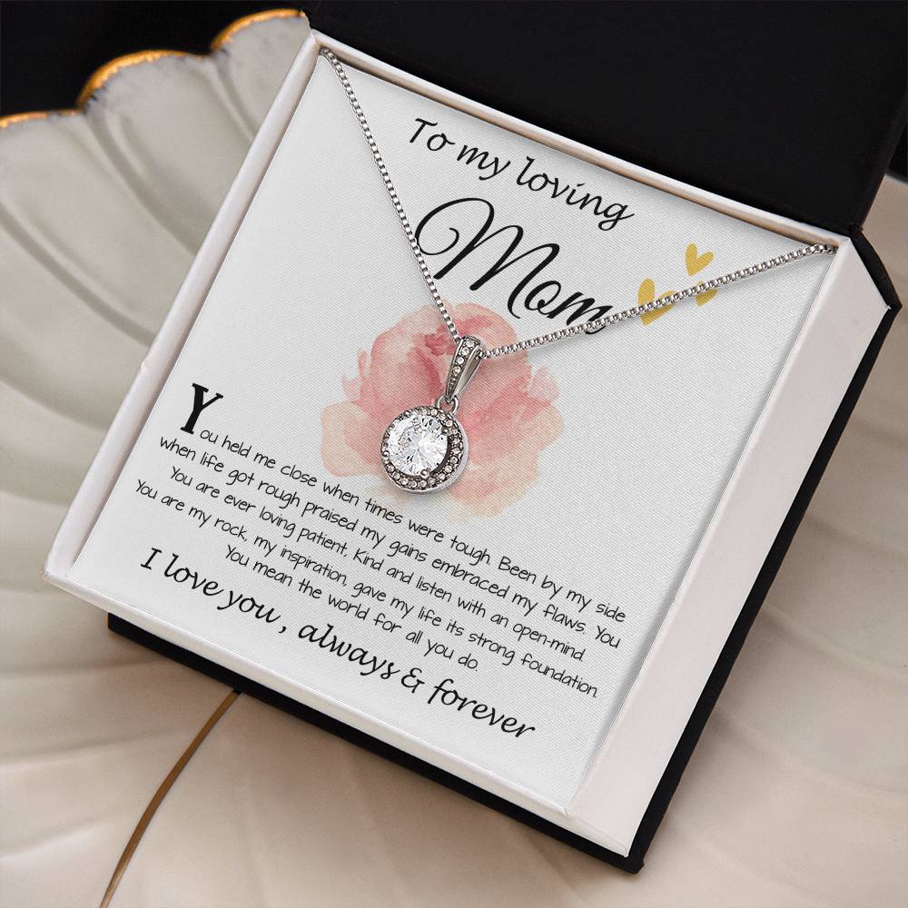 Mom Necklace Gift, To My Loving Mom Necklace, You Held Me When Times were Tough, You are My Rock Mother's Day Eternal Hope Necklace