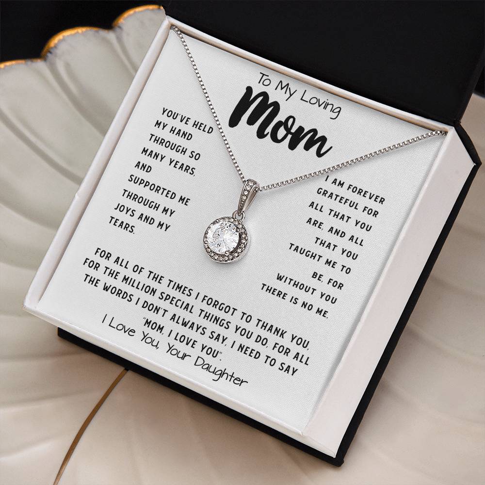 To My Loving Mom Necklace Gift I Need To Say Mom I Love You Gift For Her Mother's Day Necklace Mother's Day Eternal Hope Necklace