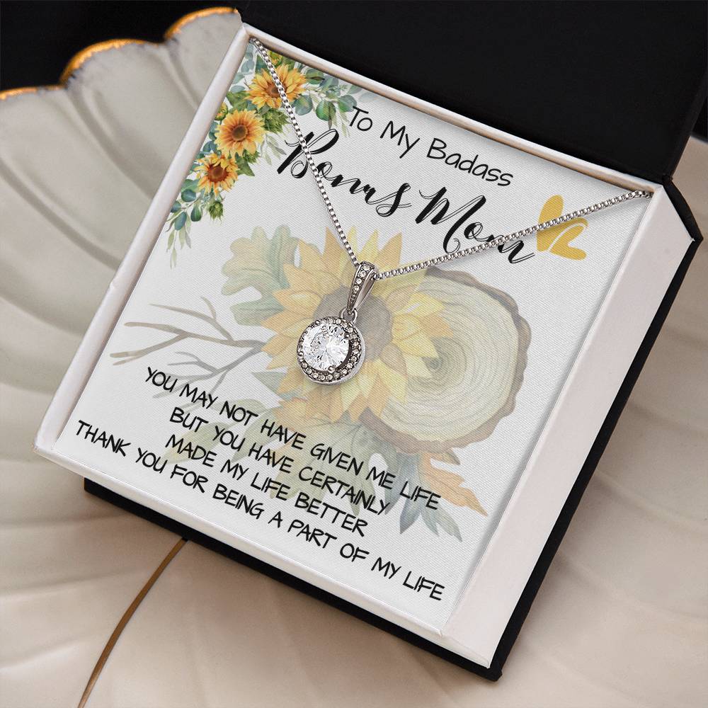 Stepmom Necklace, To My Badass Bonus Mom Gift Neckalce, Gift For Stepmom, Stepmother, Second Mom Necklace Mother's Day Eternal Hope Necklace