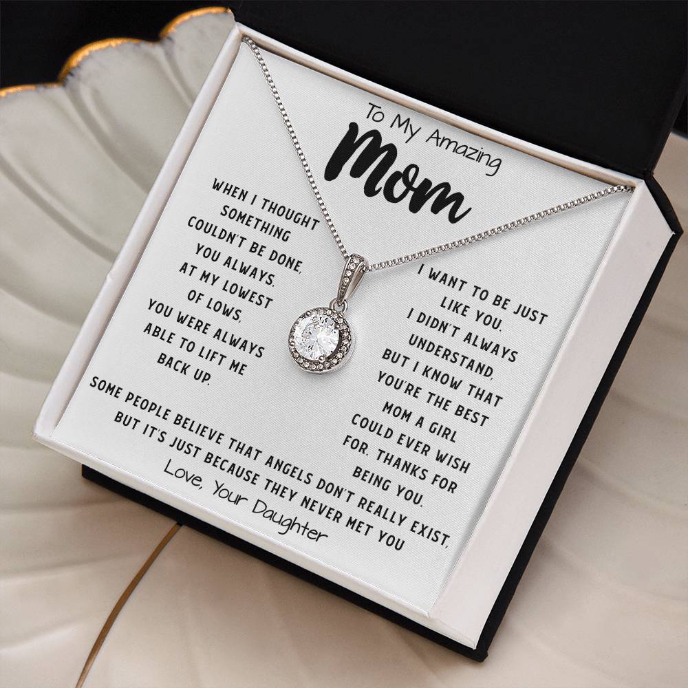 To My Amazing Mom Necklace From Son Little Boy You Taught Me Right Mom Birthday Gift For Her Mother's Day Necklace Mother's Day Eternal Hope Necklace