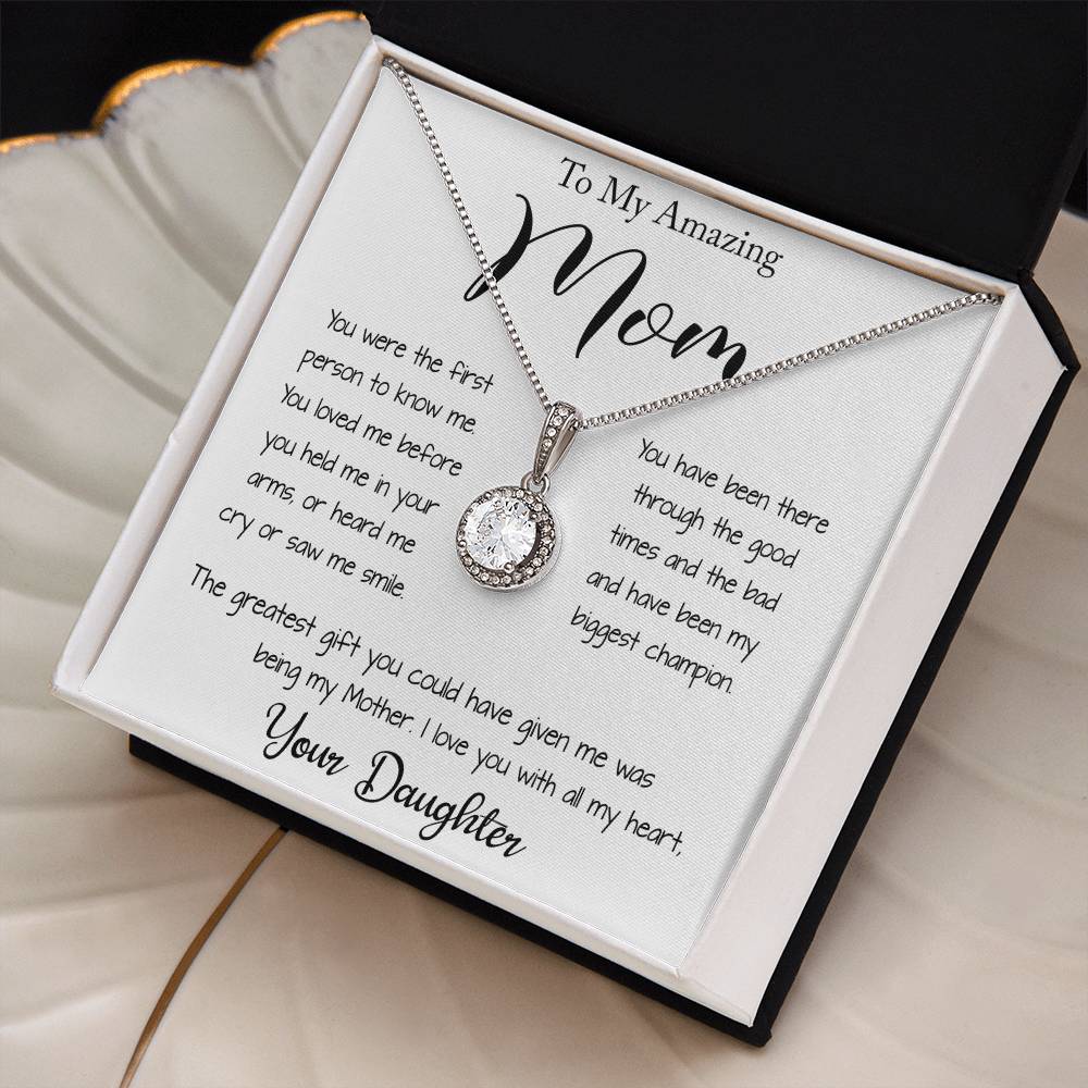 Mom Necklace - Gorgeous Necklace and Message Card for your Mom from Daughter Mother's Day Eternal Hope Necklace