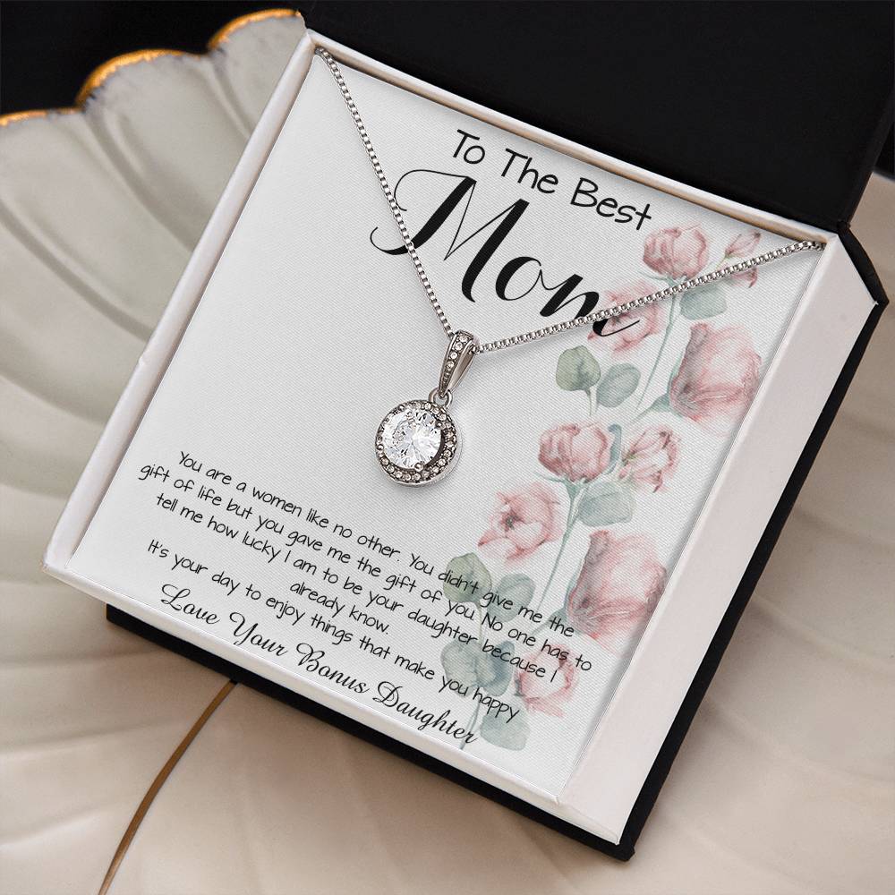 To Mom - From Bonus Daughter - Woman Like No Other Mother's Day Necklace Mother's Day Eternal Hope Necklace