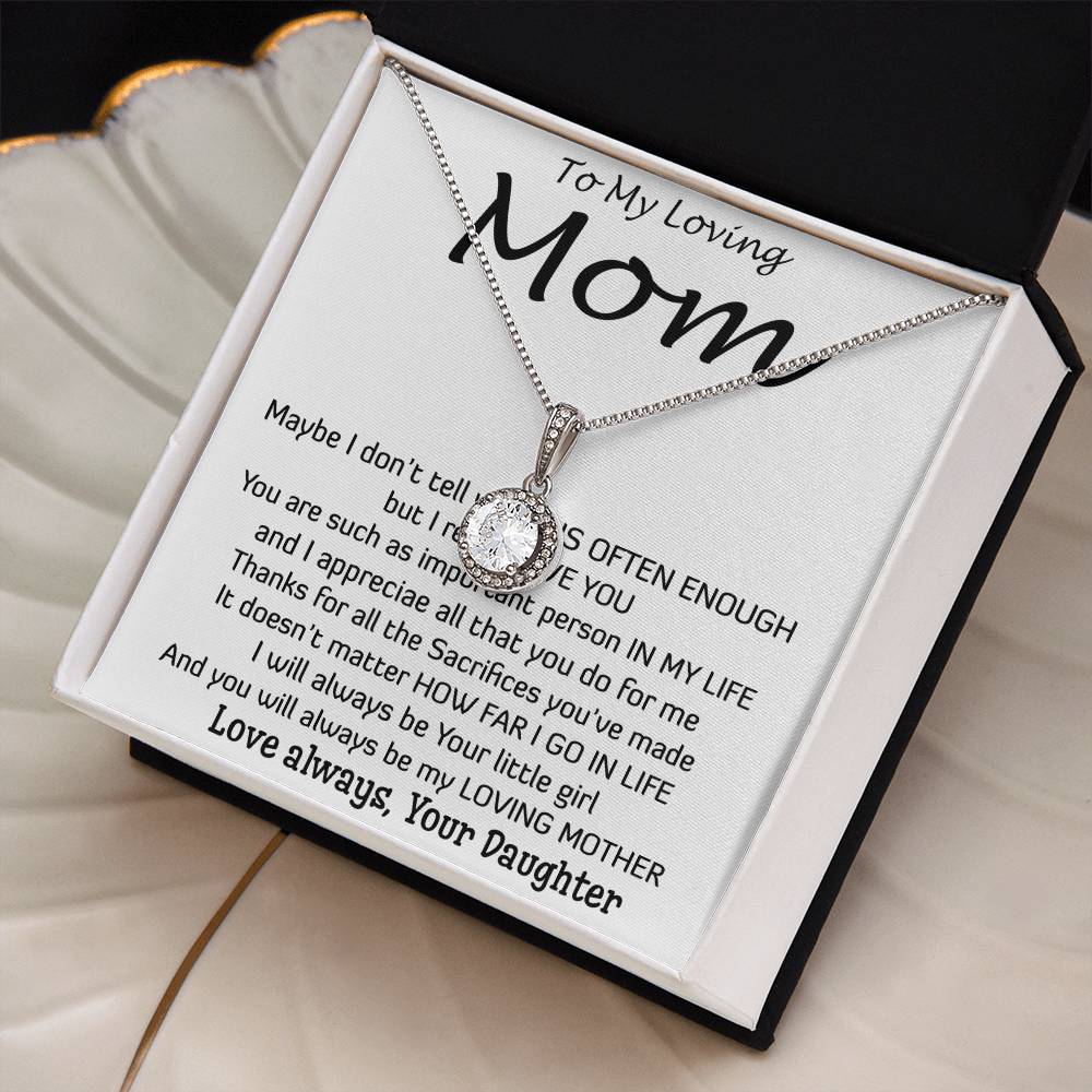 To My Loving Mom - Important Person In My Life Mother's Day Gift From Daughter Necklace Mother's Day Eternal Hope Necklace