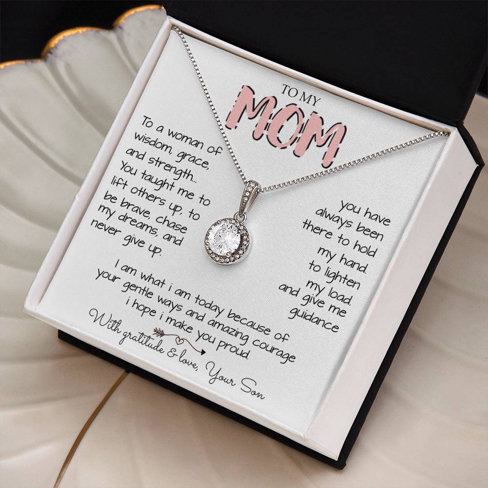 To My Mom Necklace To A Woman Of Wisdom Gift For Mom From Son Mother's Day Eternal Hope Necklace