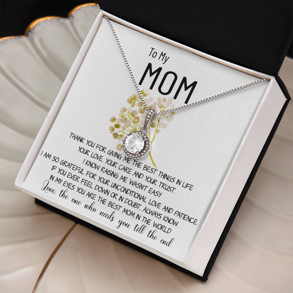 Mom Necklace Gift - To My Mom Necklace - Thank You For Giving Me The Best Things In Life Mother's Day Eternal Hope Necklace