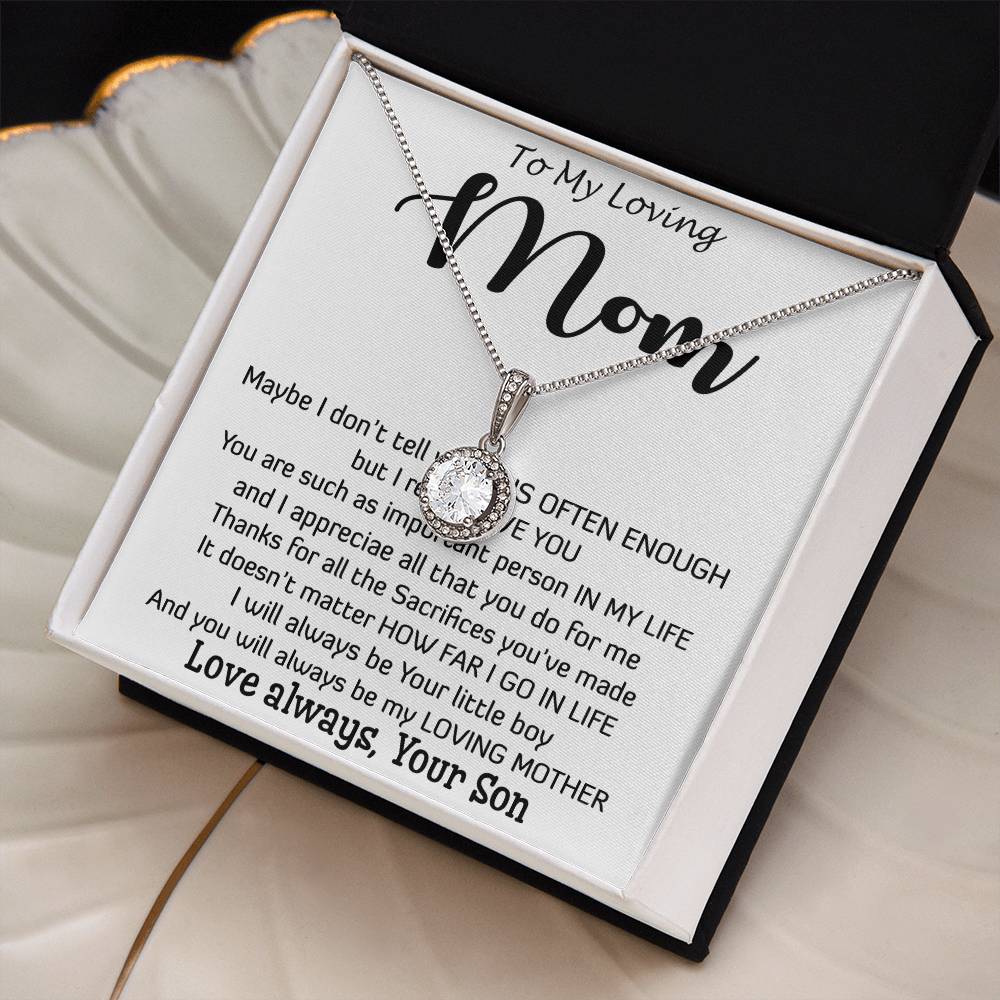 To My Loving Mom - Important Person In My Life Mother's Day Gift From Son Necklace Mother's Day Eternal Hope Necklace