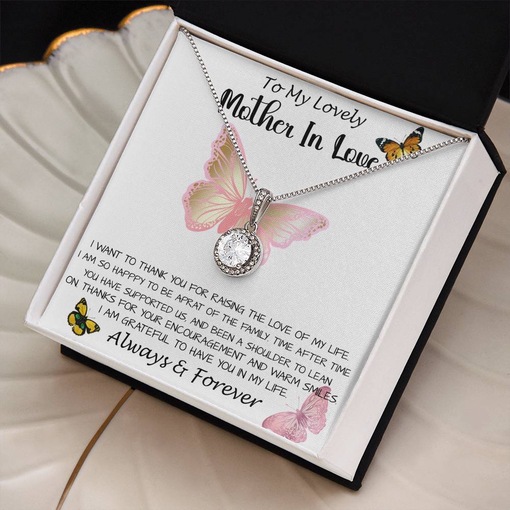 Mom Necklace Gift - To My Lovely Mother In Love - Always & Forever, Mom Necklace Mother's Day Eternal Hope Necklace